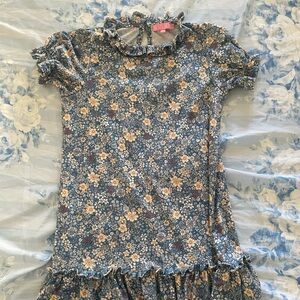 Beautiful Dropped Waist Floral Girls’ Dress, 5